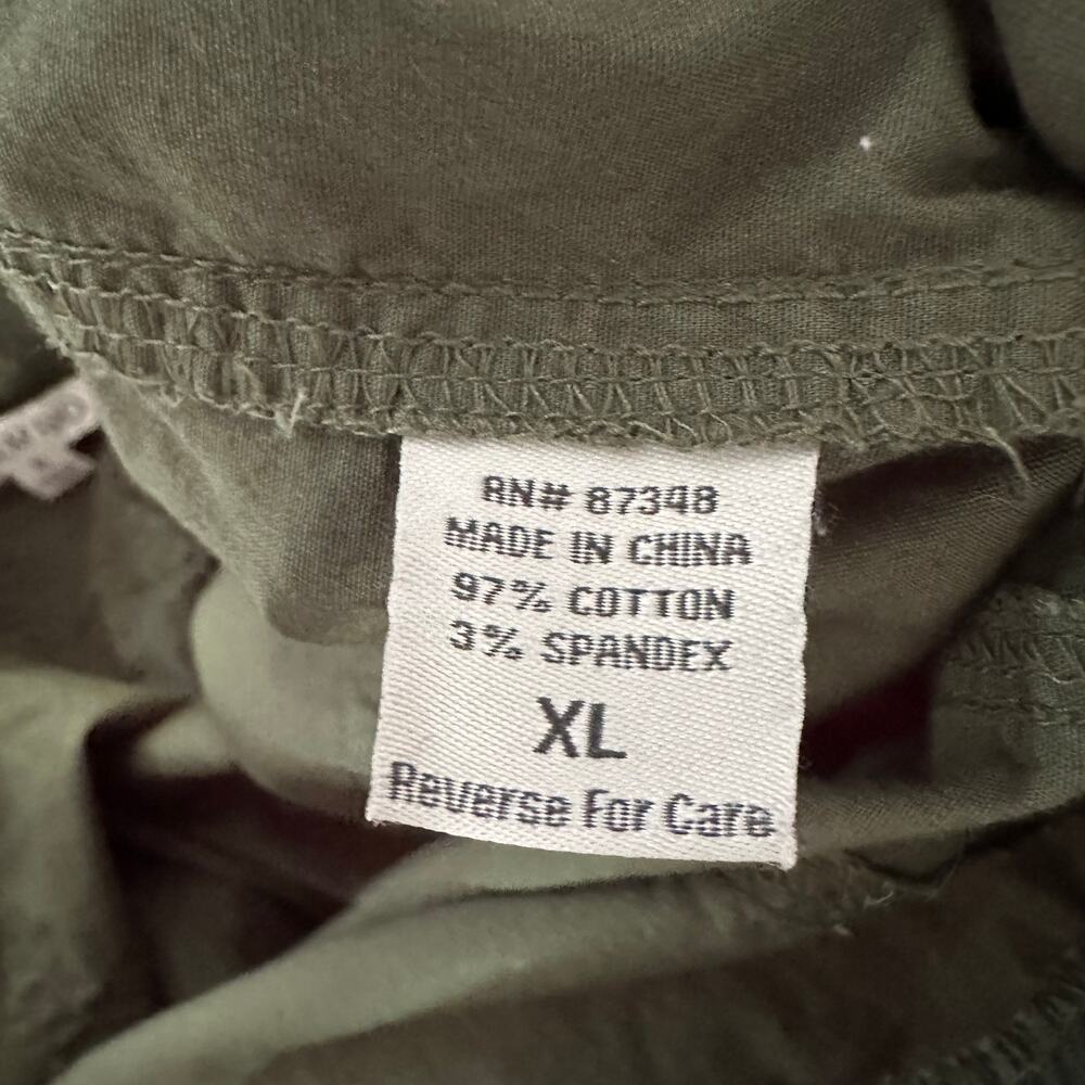 Palm Rio Olive‎ Green Cargo Pants XL Women’s Drawstring Waist Cotton Blend - Picture 4 of 9